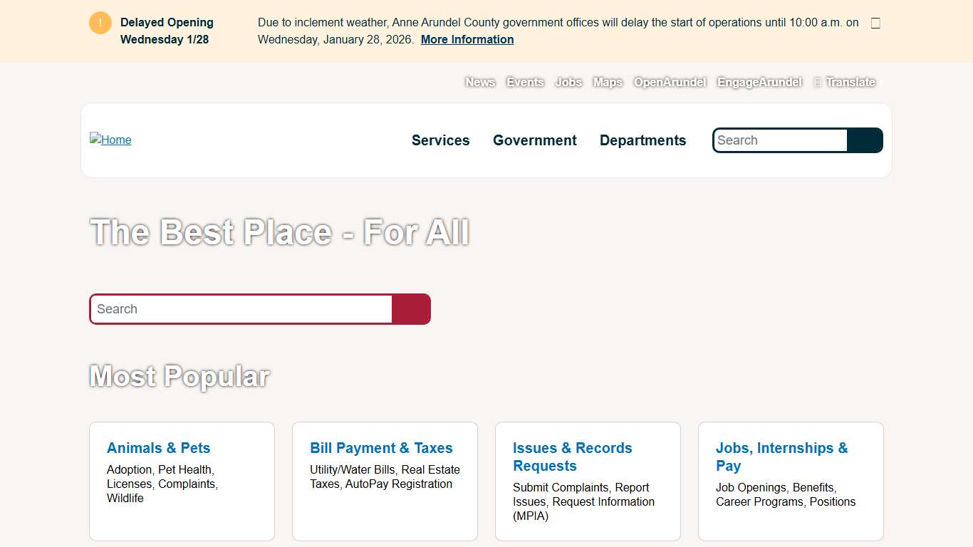 The Best Place - For All Anne Arundel County Government