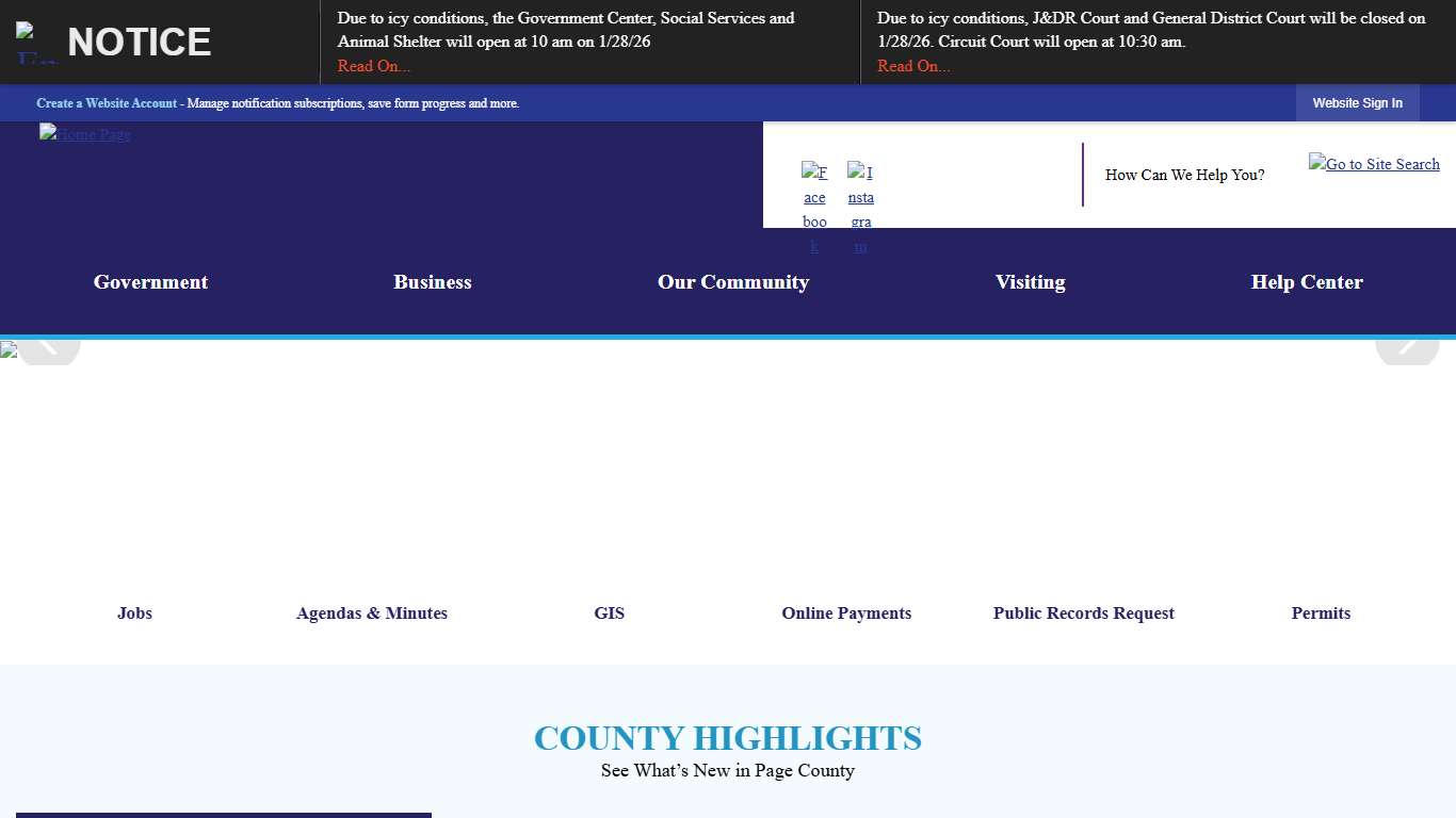 Page County, VA Official Website